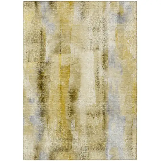 3' X 5' Taupe Washable Non Skid Indoor Outdoor Area Rug Photo 2