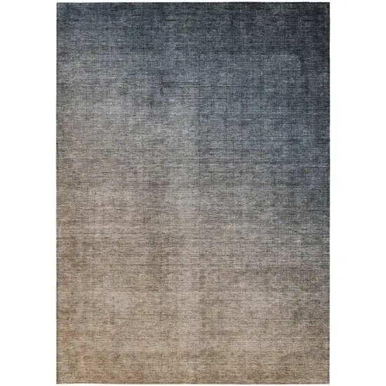 3' X 5' Taupe and Gray Ombre Washable Non Skid Indoor Outdoor Area Rug Photo 5