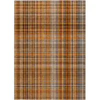 Photo of 3' X 4' Terra Cotta Plaid Washable Non Skid Indoor Outdoor Area Rug