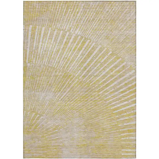 3' X 4' Wheat Abstract Washable Non Skid Indoor Outdoor Area Rug Photo 4