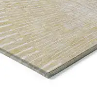 Photo of 3' X 4' Wheat Abstract Washable Non Skid Indoor Outdoor Area Rug