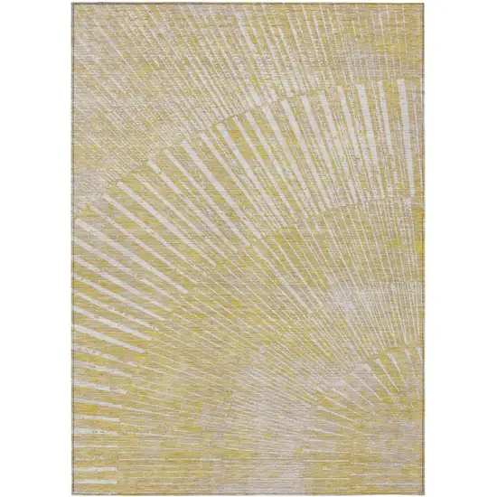 3' X 4' Wheat Abstract Washable Non Skid Indoor Outdoor Area Rug Photo 2