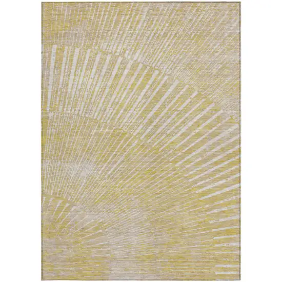 Wheat Abstract Washable Non Skid Indoor Outdoor Area Rug Photo 5