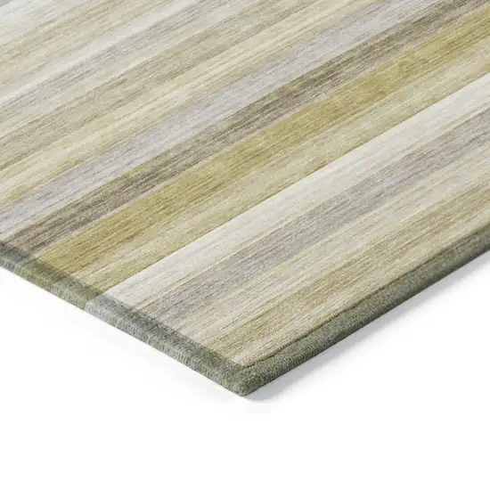 3' X 4' Wheat Striped Washable Non Skid Indoor Outdoor Area Rug Photo 7