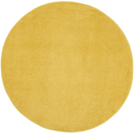 4' X 4' Yellow Round Non Skid Indoor Outdoor Area Rug Photo 3