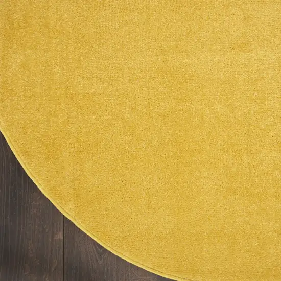 4' X 4' Yellow Round Non Skid Indoor Outdoor Area Rug Photo 5