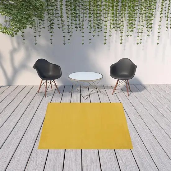 7' X 7' Yellow Square Non Skid Indoor Outdoor Area Rug Photo 2