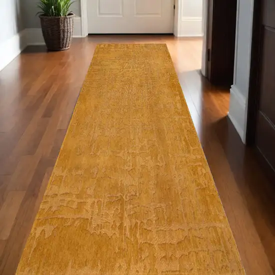 10' Yellow Abstract Non Skid Area Rug Photo 1