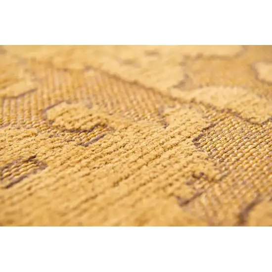 10' Yellow Abstract Non Skid Area Rug Photo 8