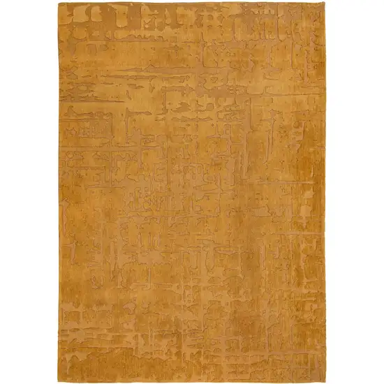 10' Yellow Abstract Non Skid Area Rug Photo 2