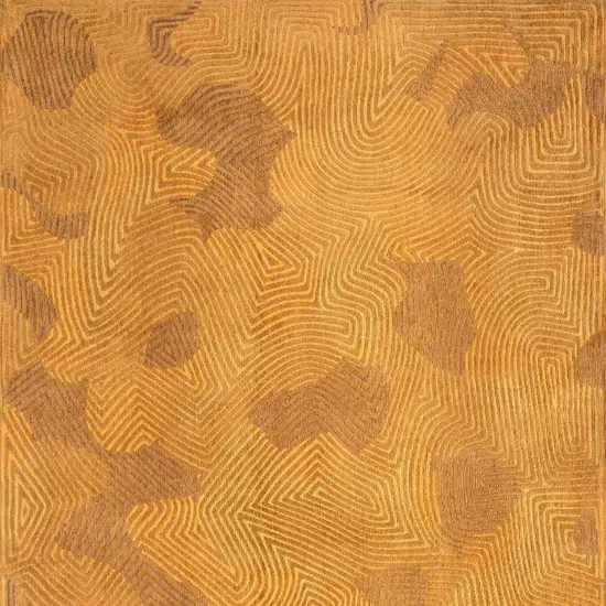 10' Yellow Abstract Non Skid Area Rug Photo 6