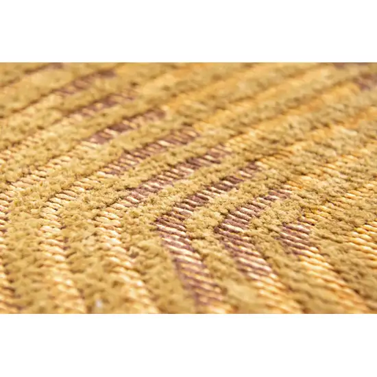 10' Yellow Abstract Non Skid Area Rug Photo 8