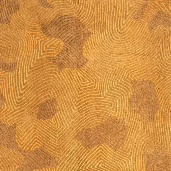 10' Yellow Abstract Non Skid Area Rug Photo 5