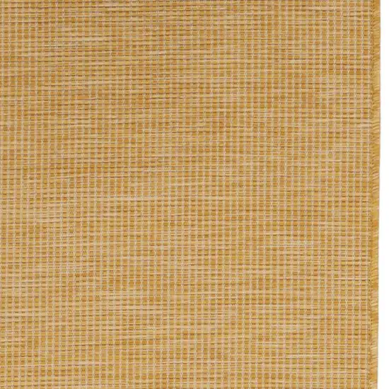 8' Yellow Power Loom Runner Rug Photo 5