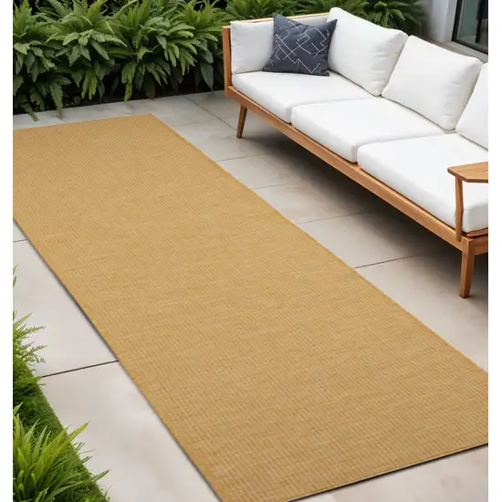 12' Yellow Indoor Outdoor Area Rug Photo 1