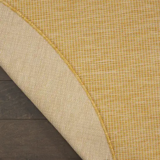 8' Yellow Round Power Loom Area Rug Photo 3