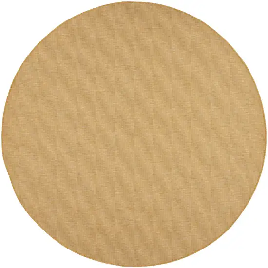 8' Yellow Round Power Loom Area Rug Photo 1