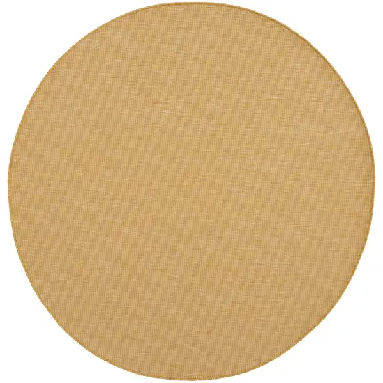 6' Yellow Round Power Loom Area Rug Photo 1