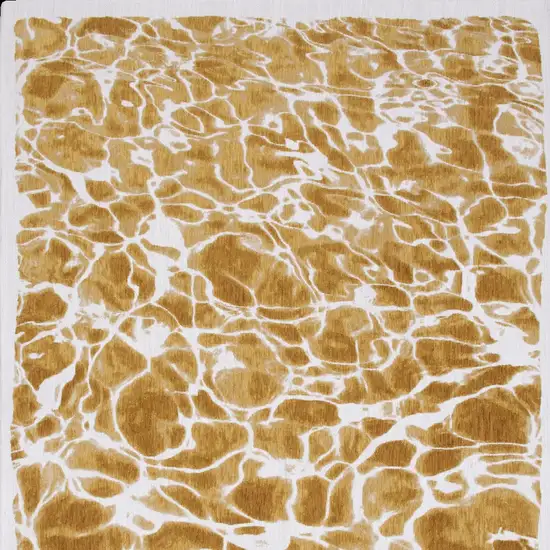 10' Yellow and Brown Abstract Non Skid Area Rug Photo 5