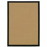 Photo of 3'x5' Beige and Black Plain Indoor Outdoor Area Rug