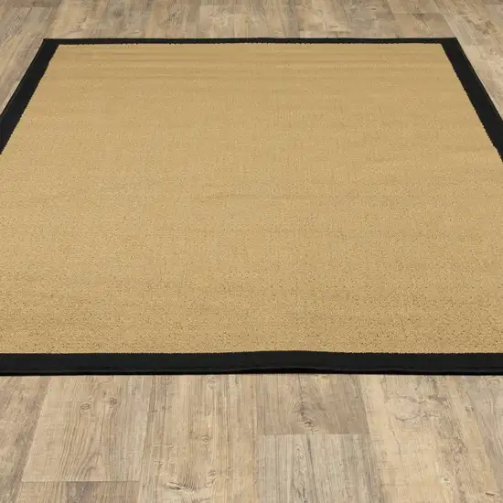 4'x6' Beige and Black Plain Indoor Outdoor Area Rug Photo 2