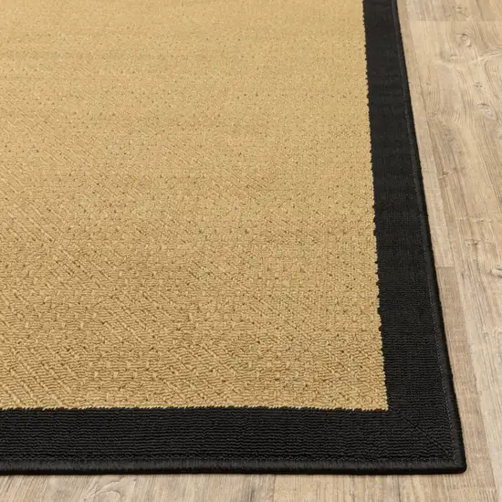 4'x6' Beige and Black Plain Indoor Outdoor Area Rug Photo 8