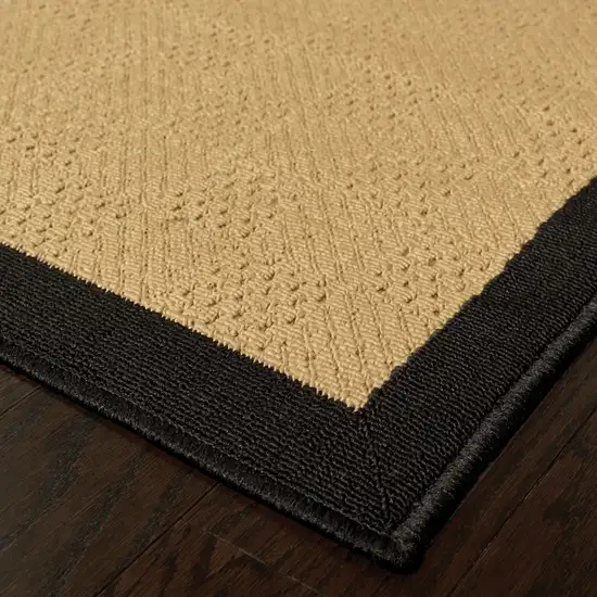 4'x6' Beige and Black Plain Indoor Outdoor Area Rug Photo 7