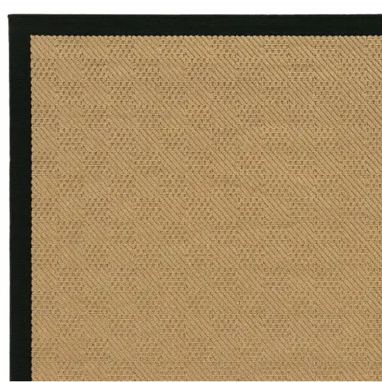 4'x6' Beige and Black Plain Indoor Outdoor Area Rug Photo 10