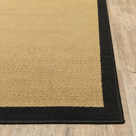 2'x3' Beige and Black Plain Indoor Outdoor Scatter Rug Photo 4