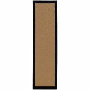 Photo of 2'x3' Beige and Black Plain Indoor Outdoor Scatter Rug