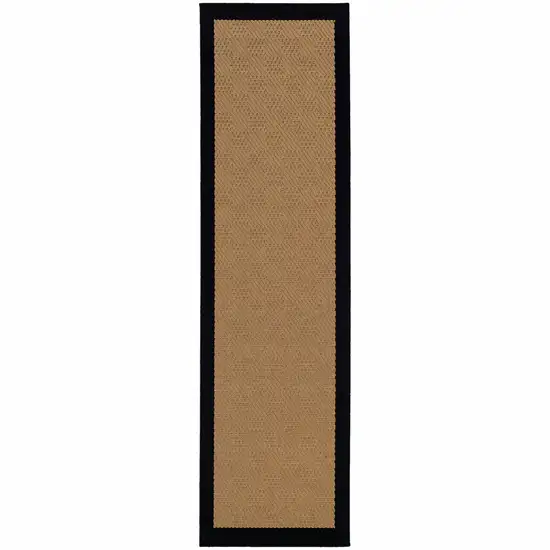 2'x3' Beige and Black Plain Indoor Outdoor Scatter Rug Photo 1