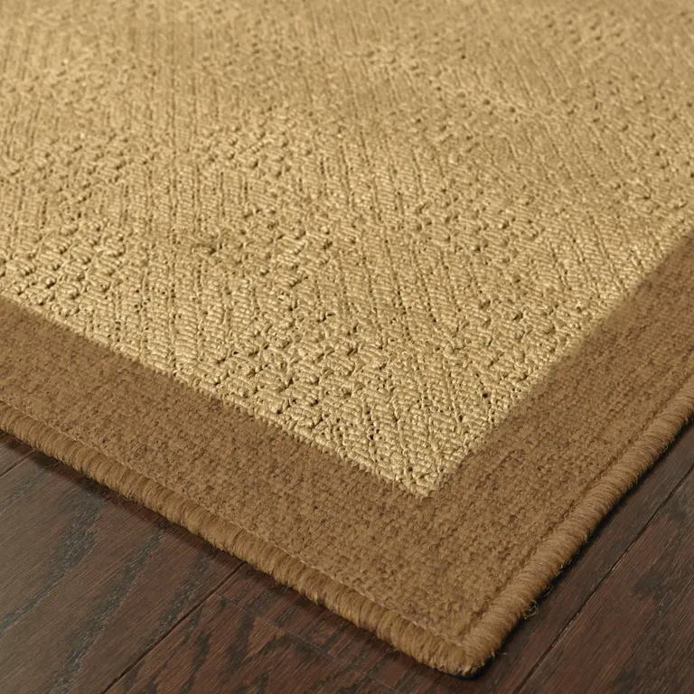 3'x5' Beige and Brown Plain Indoor Outdoor Area Rug Photo 4