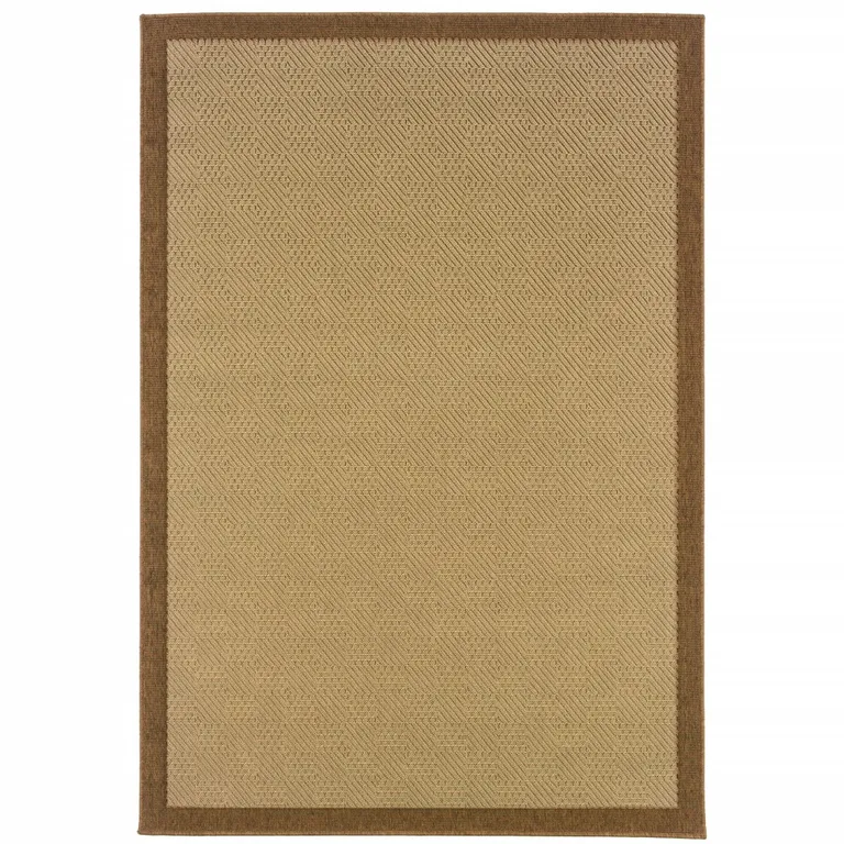 3'x5' Beige and Brown Plain Indoor Outdoor Area Rug Photo 1