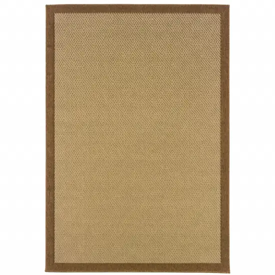 3'x5' Beige and Brown Plain Indoor Outdoor Area Rug Photo 1