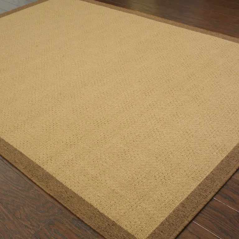 3'x5' Beige and Brown Plain Indoor Outdoor Area Rug Photo 2