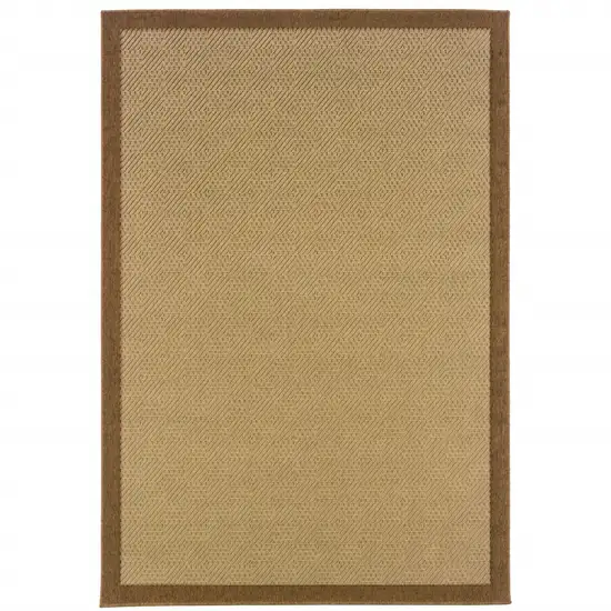 4'x6' Beige and Brown Plain Indoor Outdoor Area Rug Photo 6