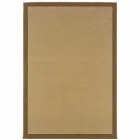 Photo of 4'x6' Beige and Brown Plain Indoor Outdoor Area Rug