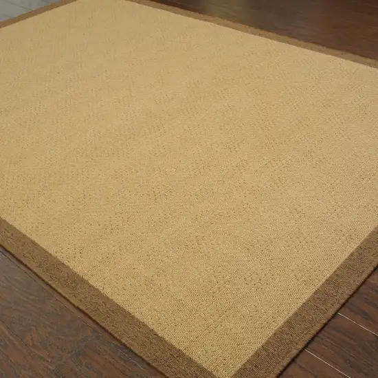 4'x6' Beige and Brown Plain Indoor Outdoor Area Rug Photo 2