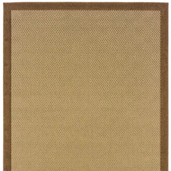 4'x6' Beige and Brown Plain Indoor Outdoor Area Rug Photo 5