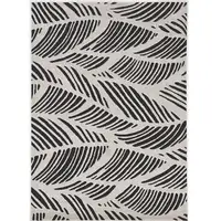 Photo of 3'x5' Black White Machine Woven UV Treated Tropical Palm Leaves Indoor Outdoor Area Rug