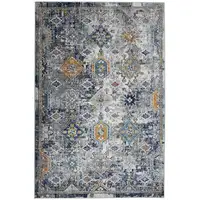 Photo of 8' x 11' Blue and Orange Geometric Power Loom Area Rug