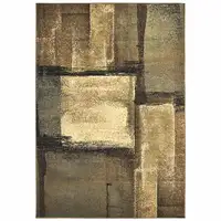 Photo of 3'x5' Brown and Beige Distressed Blocks Area Rug