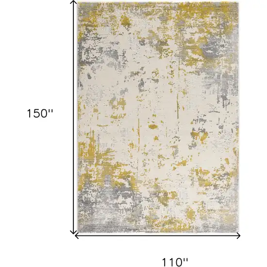 9' x 13' Gold and Gray Abstract Area Rug Photo 1