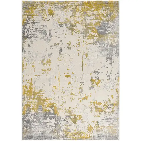 9' x 13' Gold and Gray Abstract Area Rug Photo 5