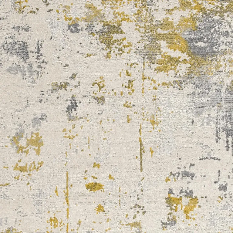 9' x 13' Gold and Gray Abstract Area Rug Photo 2