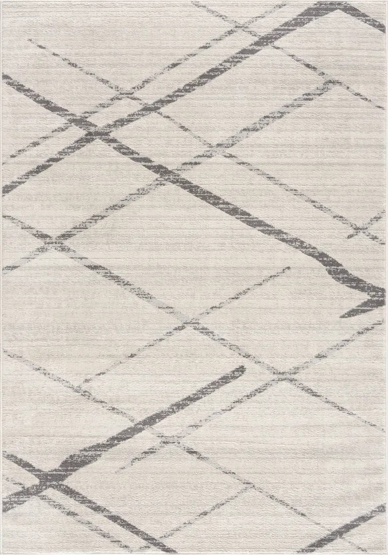 9' x 13' Gray Modern Abstract Pattern Area Rug Photo 1