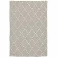 Photo of 3'x5' Gray and Ivory Trellis Indoor Outdoor Area Rug