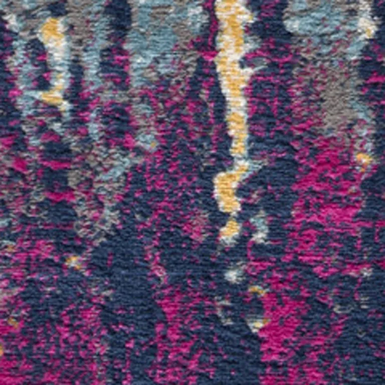 9' x 13' Gray and Magenta Abstract Area Rug Photo 2