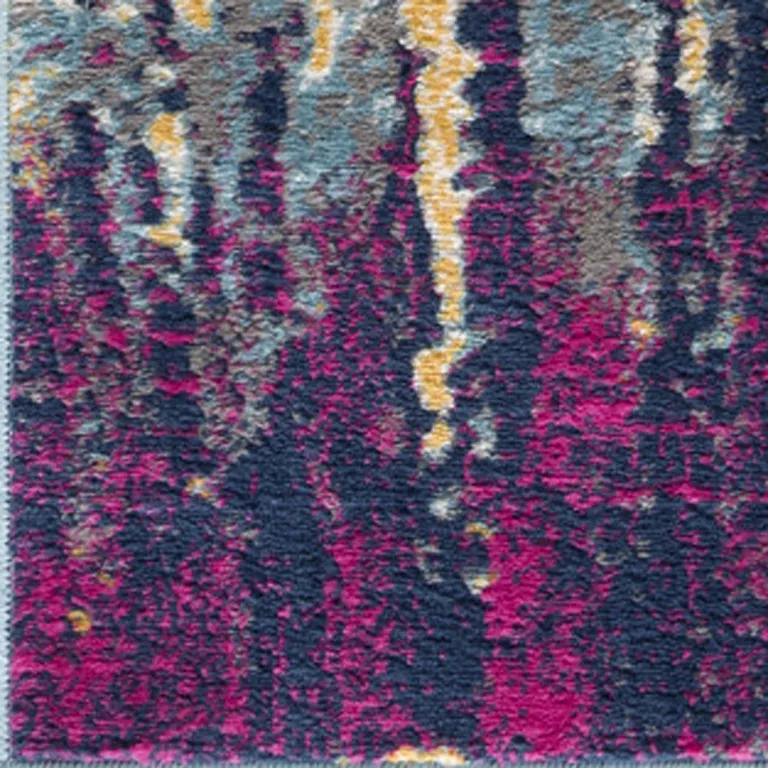 9' x 13' Gray and Magenta Abstract Area Rug Photo 3