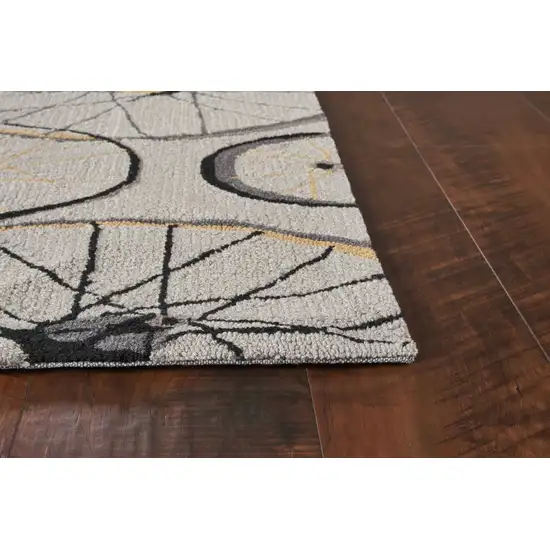 Grey Hand Hooked Wheels Indoor Area Rug Photo 5